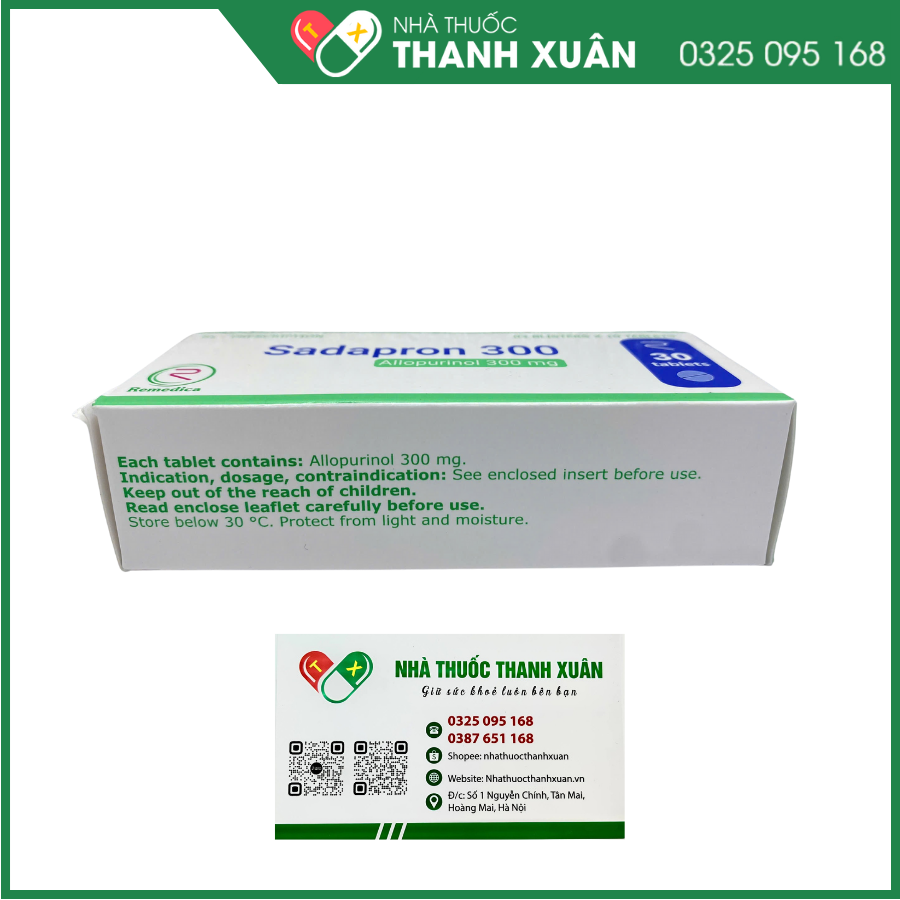 Sadapron 300 điều trị chứng tăng acid uric máu